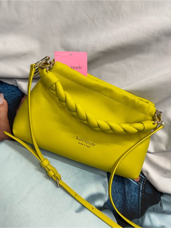 kate spade Handbags - (new+tag) Kate Spade Meringue Shoulder / Crossbody Lime Yellow Braided-Handle